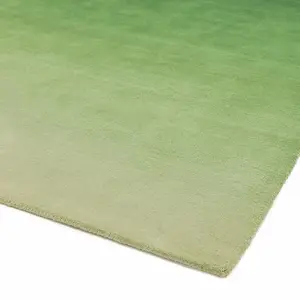 Green Wool Handmade Luxurious Modern Plain Rug For Living Room and Bedroom-120cm X 170cm