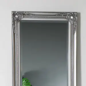 Melody Maison Ornate Silver Full Length leaner /wall Mirror 168cm x 54cm