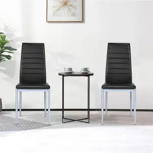 Costway Set of 4 Dining Chair Upholstered Armless Accent Chair High Back Side Chair