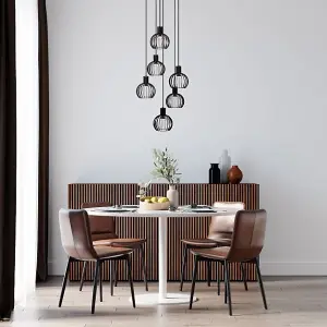 Lucide Mikaela Modern Pendant light 35cm - 6xE14 - Black