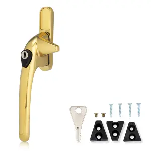 XFORT Cockspur Left Window Handle Installation Kit in Polished Brass