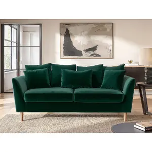 Solace+Co Avery 3 Seater Scatter Back Sofa - Bottle Green