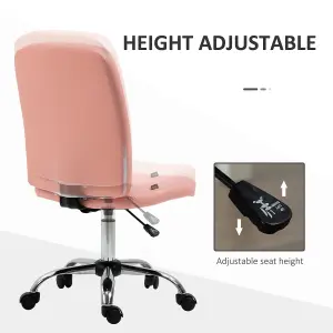 Faux Leather Home Office Chair with Adjustable Height, Pink