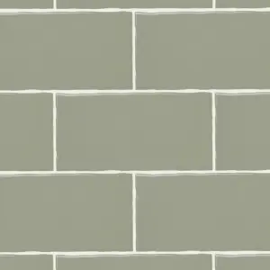 Vernisse Sage green Gloss Plain Ceramic Indoor Wall Tile, Pack of 80, (L)150mm (W)75.4mm