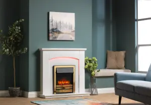 Cayton Electric Fireplace Suite - Brass