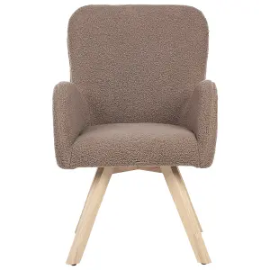 Beliani Scandinavian Armchair BJARN Boucle Brown