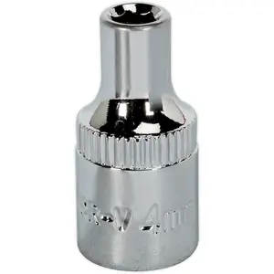 High-Quality 4mm Forged Steel Drive Socket - 1/4 Inch Square Drive with Chrome Finish