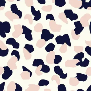 Abstract Spot Wallpaper In Pastel Pink And Navy