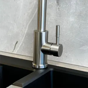 Liquida CT454BS Single Lever Pull Out Mono Mixer Brushed Steel Kitchen Mixer Tap