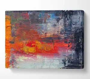 Textured Paints Colours And Darks Canvas Print Wall Art - Medium 20 x 32 Inches