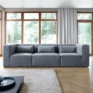 Doris Modular 4 Seater Sofa in Dark Grey Cord Chenille