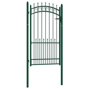 Berkfield Fence Gate with Spikes Steel 100x175 cm Green