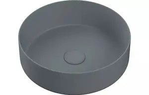 Aquarius V-Series 2 Round 0TH Vessel Wash Bowl 355mm Matt Grey