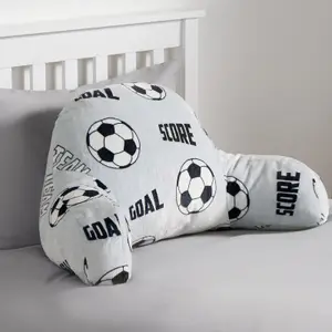 Fleece Bed Reading Pillow Football Chair Support with Arms Lumbar Backrest