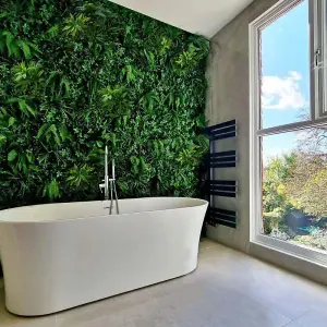 True Products Premium Artificial Green Plant Living Wall Panel 1m x 1m - Forest Fern