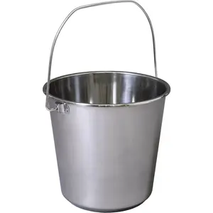 Durable 12L Stainless Steel Mop Bucket with Carry Handle for Home and Industrial Use