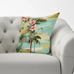 Palm Trees and Hibiscus Cushions 33cm x 48cm