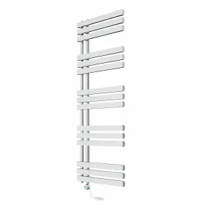 Rinse Bathrooms Designer Electric Thermostatic Heated Towel Rail D Shape Bathroom Ladder Style Radiator Warmer 1600x600mm Chrome