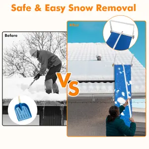 Costway 148-610CM Snow Roof Rake Adjustable Snow Cleaning Tool Lightweight Roof Rake