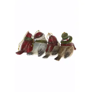 Birds Hanging Figurine Ornament (Set of 4)