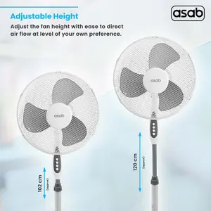 Pedestal Standing Fan - White 16"