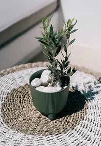 Plant Pots Indoor Outdoor Plastic Flowerpot  RYFO Grey 20cm