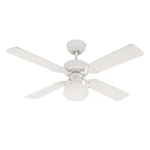 Romain 105cm Ceiling Fan White/White or Washed Pine