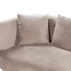 Left Hand Velvet Chaise Lounge Taupe CHAUMONT