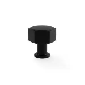 33mm Matt Black Hexagon Cabinet Knob Dark Kitchen Cupboard Door Drawer Pull Handle Wardrobe Furniture Replacement