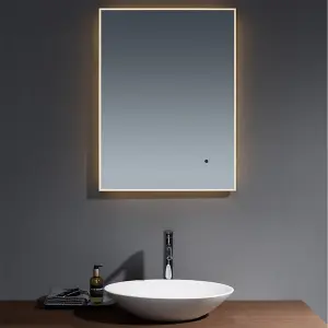 Deluxe Bathroom Wall Mirror - Rectangular 600 x 800mm - Super Slim Infra-Red Wall Mirror