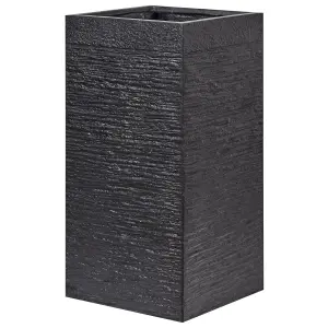 Plant Pot Fibre Clay Black 40 x 40 x 77 cm DION