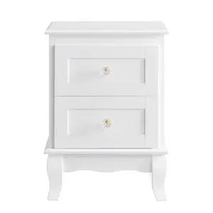 Yarmouth 2 Drawer Bedside Table (Set of 2) White