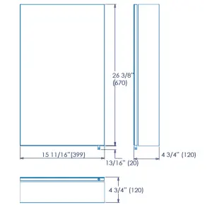 Croydex Dawley White Single Bathroom Wall cabinet With Mirrored door (H)690mm (W)400mm