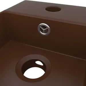 Berkfield Bathroom Sink with Overflow Ceramic Dark Brown