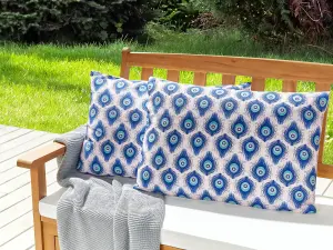 Set of 2 Outdoor Cushions CERIANA Blue