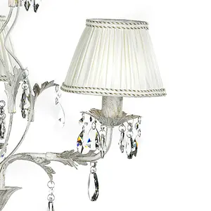 Luminosa Karen 3 Light Multi Arm Chandelier With Shades, Ivory