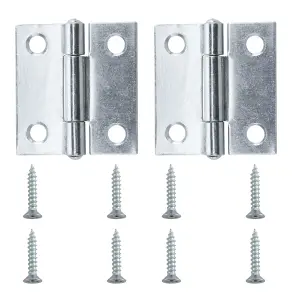 Zinc-plated Metal Butt Door hinge NO88 (L)38mm (W)38mm, Pack of 2