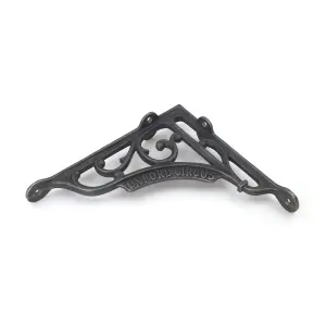 Oakcrafts - Pair of Antique Cast Iron London 'Oxford Circus' Shelf Brackets - 195mm x 170mm