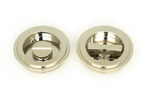 From The Anvil Polished Nickel 60mm Art Deco Round Pull - Privacy Set