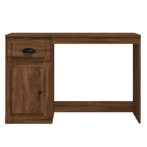 Berkfield Desk with Drawer Brown Oak 115x50x75 cm Engineered Wood