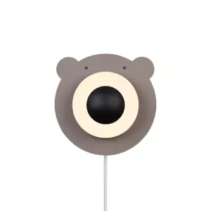 Nordlux Bruna Bear Indoor Kids Wall Light in Brown (Height) 25cm