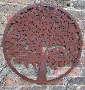 Heart Leaf Tree Wall Screen With a Pair of Love Birds 60cm Diameter