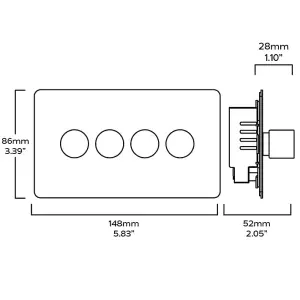 MAXWELL 4G Smooth Dimmer Switch - Antique Brass