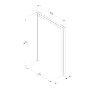 Forest Garden Sleeper European softwood Arch (H) 240cm x (W) 160cm Set of 3