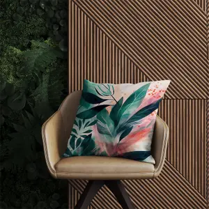 Green Feather leaves Tropical Outdoor Cushion 45cm x 45cm