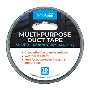 Simply Silver Duct Tape 48mm x 10 Metre