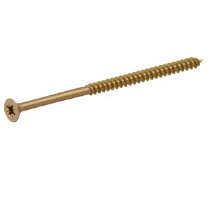 Diall Double-countersunk Yellow-passivated Carbon steel Screw (Dia)5mm (L)90mm, Pack of 100