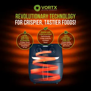 Tower Vortx Air Fryer with Manual Controls, 1500W, 3.8L Midnight Blue