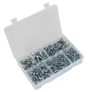 Sealey Machine (Body) Screw Assortment 264pc M5-M8 Countersunk & Pan Head Pozi - Metric AB054MS