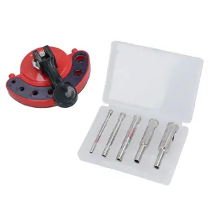 Diamond Hole Saw Set With Guide Jig 4 to 12mm for Porcelain Glass Slate Marble